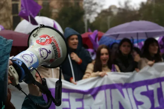 Students March in Barcelona for Anti-fascist Feminism