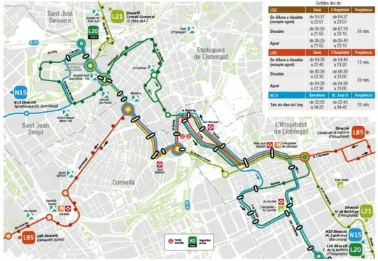 Bus Routes in Esplugues Altered by Urban Growth