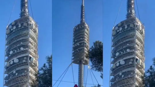 Collserola Tower Sways During Record Barcelona Windstorm