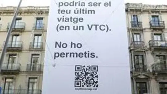 VTC Sector Protests Barcelona Taxi Law With Giant Banner