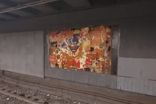 Mazinger Z poster surfaces in Barcelona metro