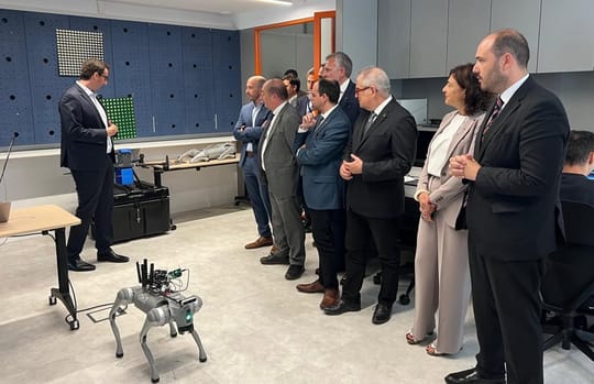 Officials inaugurate the i2CAT research centre's new headquarters at Pier01 in Barcelona's Palau de Mar.