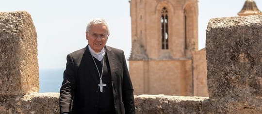 Archbishop Joan Planellas of Tarragona speaking at a press conference