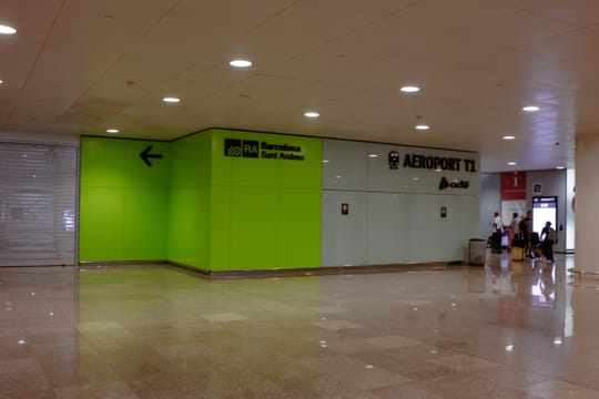 The Aeroport T1 Rodalies railway station serving Barcelona-El Prat airport