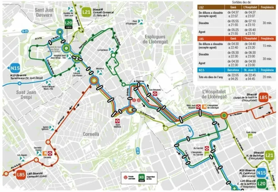 Bus Routes in Esplugues Altered by Urban Growth