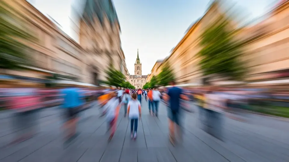 Families enjoying various outdoor activities in a vibrant Barcelona park, with children playing and adults relaxing.