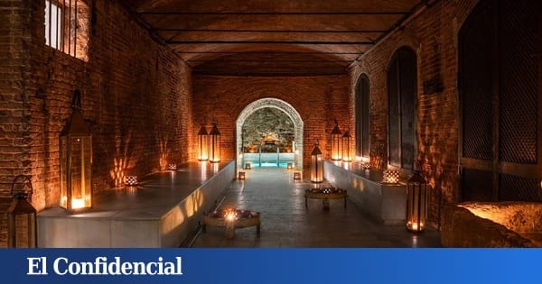 Pink peach blossoms covering vast fields in Aitona, Lleida, under a clear blue sky, with distant hills.