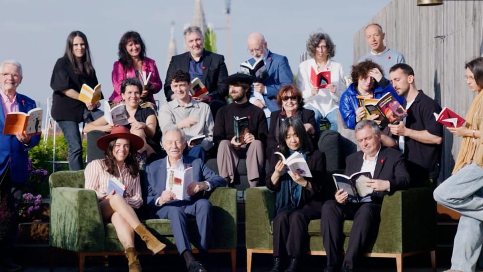 Nobel laureate Han Kang on a Barcelona rooftop with Sagrada Família and La Pedrera in the background