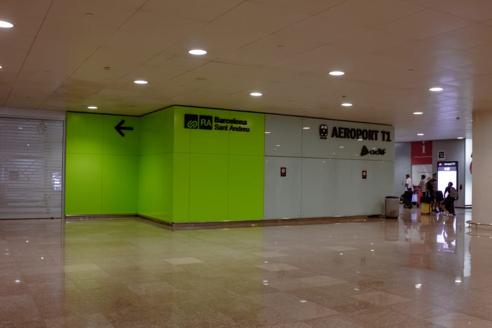 The Aeroport T1 Rodalies railway station serving Barcelona-El Prat airport